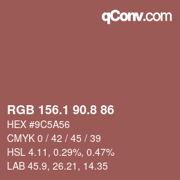 Color code: RGB 156.1 90.8 86 | qconv.com