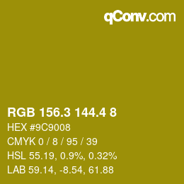 カラーコード: RGB 156.3 144.4 8 | qconv.com