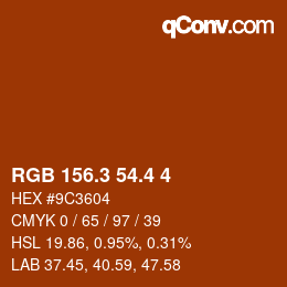 カラーコード: RGB 156.3 54.4 4 | qconv.com