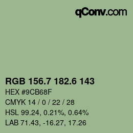 カラーコード: RGB 156.7 182.6 143 | qconv.com