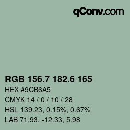 カラーコード: RGB 156.7 182.6 165 | qconv.com