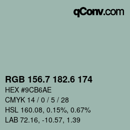 カラーコード: RGB 156.7 182.6 174 | qconv.com