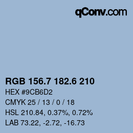 カラーコード: RGB 156.7 182.6 210 | qconv.com