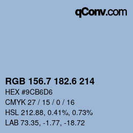 カラーコード: RGB 156.7 182.6 214 | qconv.com