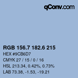 カラーコード: RGB 156.7 182.6 215 | qconv.com