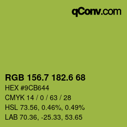 カラーコード: RGB 156.7 182.6 68 | qconv.com
