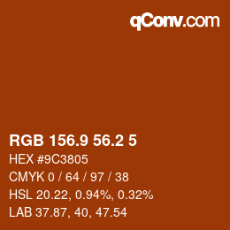 Color code: RGB 156.9 56.2 5 | qconv.com