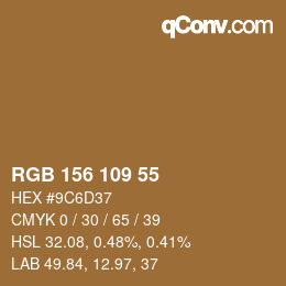 Farbcode: RGB 156 109 55 | qconv.com