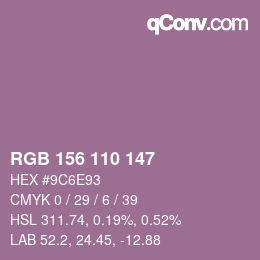 Code couleur: RGB 156 110 147 | qconv.com