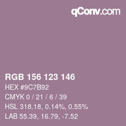 Farbcode: RGB 156 123 146 | qconv.com