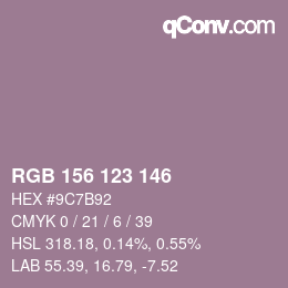 Color code: RGB 156 123 146 | qconv.com