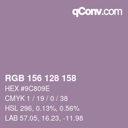Color code: RGB 156 128 158 | qconv.com