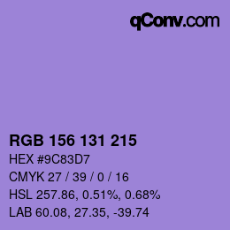 Color code: RGB 156 131 215 | qconv.com