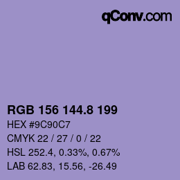 Color code: RGB 156 144.8 199 | qconv.com