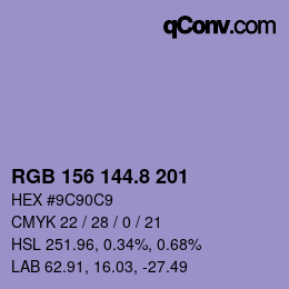 Color code: RGB 156 144.8 201 | qconv.com