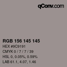 Farbcode: RGB 156 145 145 | qconv.com