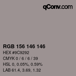 Código de color: RGB 156 146 146 | qconv.com