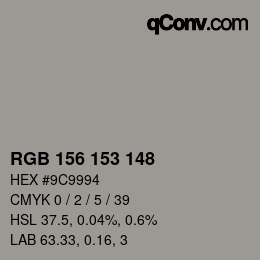Código de color: RGB 156 153 148 | qconv.com