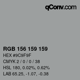 Color code: RGB 156 159 159 | qconv.com