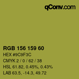 カラーコード: RGB 156 159 60 | qconv.com