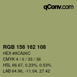カラーコード: RGB 156 162 108 | qconv.com