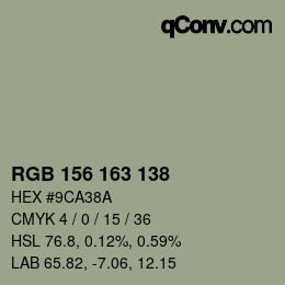 Farbcode: RGB 156 163 138 | qconv.com