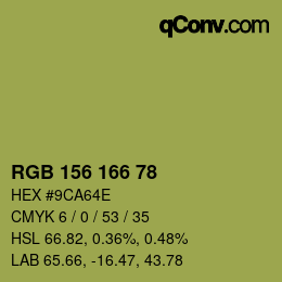 カラーコード: RGB 156 166 78 | qconv.com
