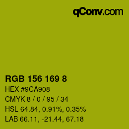 Color code: RGB 156 169 8 | qconv.com