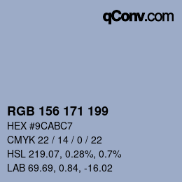 Farbcode: RGB 156 171 199 | qconv.com