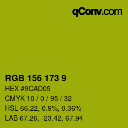 カラーコード: RGB 156 173 9 | qconv.com