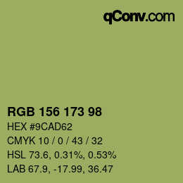 颜色代码: RGB 156 173 98 | qconv.com