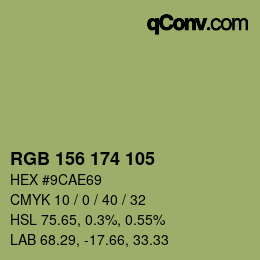 カラーコード: RGB 156 174 105 | qconv.com