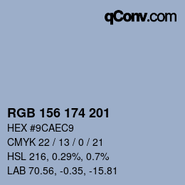 Farbcode: RGB 156 174 201 | qconv.com
