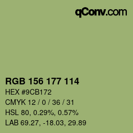 Farbcode: RGB 156 177 114 | qconv.com