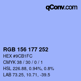 Color code: RGB 156 177 252 | qconv.com