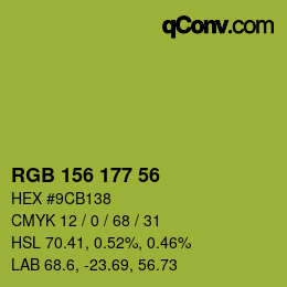 颜色代码: RGB 156 177 56 | qconv.com