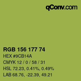 颜色代码: RGB 156 177 74 | qconv.com