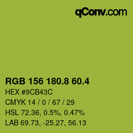 カラーコード: RGB 156 180.8 60.4 | qconv.com