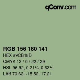 Farbcode: RGB 156 180 141 | qconv.com