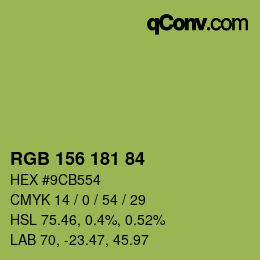 カラーコード: RGB 156 181 84 | qconv.com