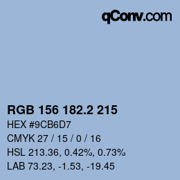 Color code: RGB 156 182.2 215 | qconv.com