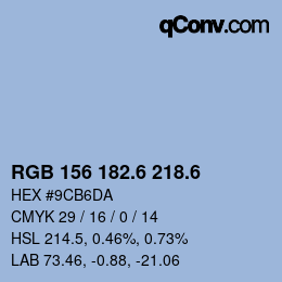 カラーコード: RGB 156 182.6 218.6 | qconv.com