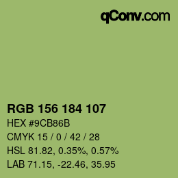 Farbcode: RGB 156 184 107 | qconv.com