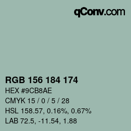 Code couleur: RGB 156 184 174 | qconv.com