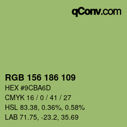 Farbcode: RGB 156 186 109 | qconv.com
