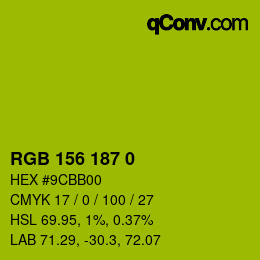 カラーコード: RGB 156 187 0 | qconv.com