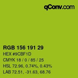 颜色代码: RGB 156 191 29 | qconv.com