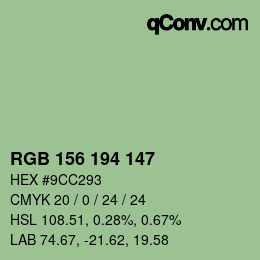 Farbcode: RGB 156 194 147 | qconv.com