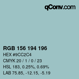 Farbcode: RGB 156 194 196 | qconv.com