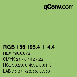 カラーコード: RGB 156 198.4 114.4 | qconv.com